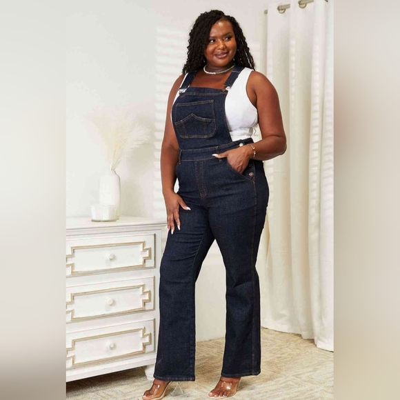 SOLD OUT Judy Blue High Waist Taylor Classic Denim Bib Pocket Jean Pant Overalls - Picture 9 of 12